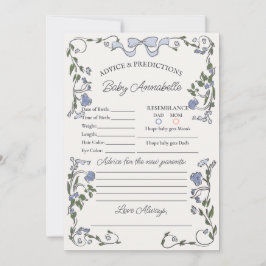 Blauer Blume Markt Frische Blumenberater für Baby Einladung