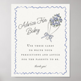 Blauer Blume Markt Frische Blumenberater für Baby Poster