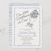 Blauer Blume Marktwirtschaft FBoritage Einladung (Vorne/Hinten)