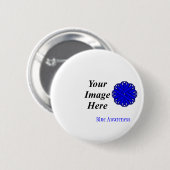Blauer Blume-Multifunktionsvorlage von Kenneth Yon Button (Vorne & Hinten)