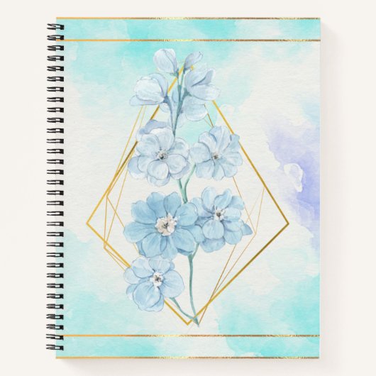 Blauer Blume Notizblock (Vorderseite)