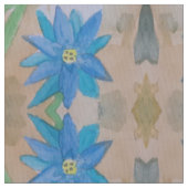 Blauer Blume Pima Baumwollstoff Stoff (Nahaufnahme)