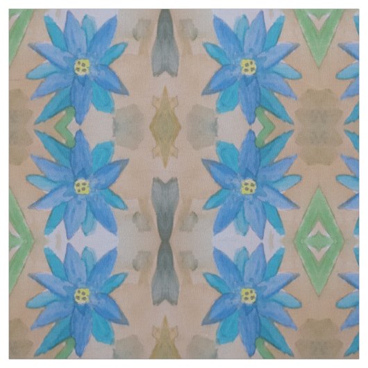 Blauer Blume Pima Baumwollstoff Stoff (Muster)