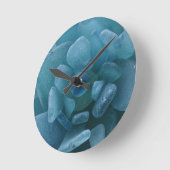 Blauer Blume Runde Wanduhr (Winkel)