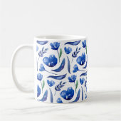 Blauer Blumen. Blume der Marine. Botanische Femini Kaffeetasse (Links)