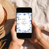 Blauer Blumen Blumenrahmen Brautparty Empfang Poster