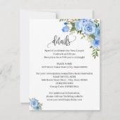 Blauer Blumen Boho Chic Western Details Beilage Ka Einladung (Vorderseite)