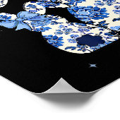 Blauer Blumen-Coquette-Bow-Bunny-Ostern Mutter By1 Poster (Ecke)