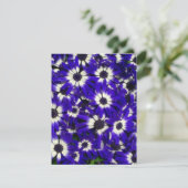 Blauer Blumen Einladung (Stehend Vorderseite)