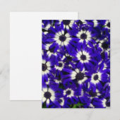 Blauer Blumen Einladung (Vorne/Hinten)