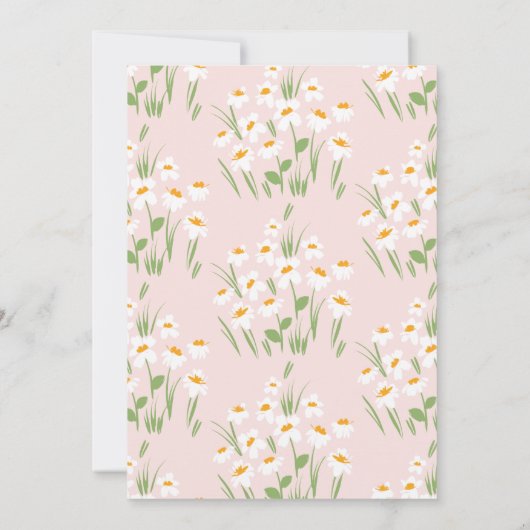 Blauer Blumen elegante Babydusche Einladung (Rückseite)