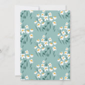 Blauer Blumen elegante Babydusche Einladung (Rückseite)