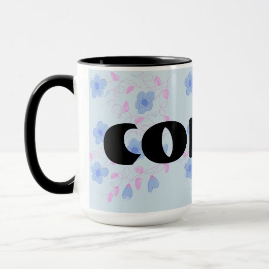 Blauer Blumen entworfen Tasse (Links)