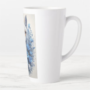 Blauer Blumen-Fuchs-Becher - Wasserfarben-Fuchs-Ka Milchtasse