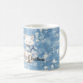 Blauer Blumen Fuchs Kaffeetasse (VorderseiteRechts)