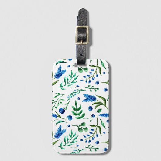 Blauer Blumen| Gepäckanhänger des eleganten (Vorderseite Vertikal)