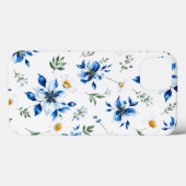 Blauer Blumen-Handyhülle . Case-Mate iPhone Hülle (Rückseite (Horizontal))