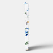 Blauer Blumen-Handyhülle . Case-Mate iPhone Hülle (Rückseite / Links)