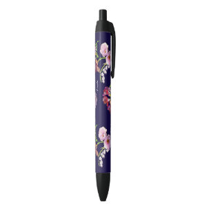 Blauer Blumen Kugelschreiber mit Namen