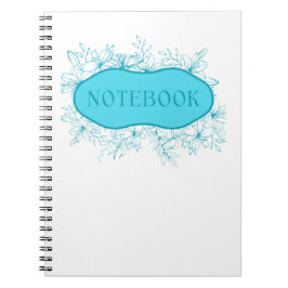 Blauer Blumen Notizbuch Umschlag Notizblock