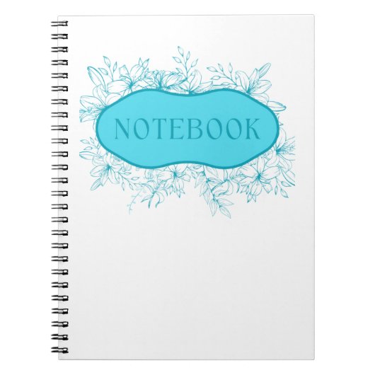 Blauer Blumen Notizbuch Umschlag Notizblock (Vorderseite)