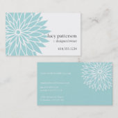 Blauer Blumen-Powerchic-stilvolle Geschäfts-Karten Visitenkarte (Vorne/Hinten)