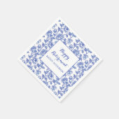 Blauer Blumen-Ruhestandsfeier Serviette (Ecke)