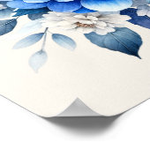 Blauer Blumen-Schmetterling-Cottage  Poster (Ecke)