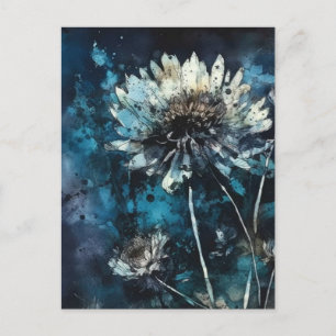 Blauer Blumen Sommer Cyanotype Postkarte