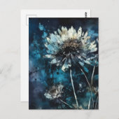 Blauer Blumen Sommer Cyanotype Postkarte (Vorne/Hinten)