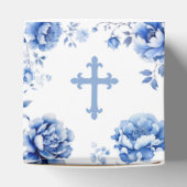 Blauer Blumen Taufe Klassik Geschenkschachtel (Oben)