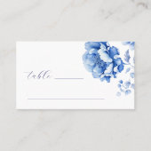 Blauer Blumen Taufe Taufe Flachflatter Platzkarte (Vorderseite)