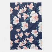 Blauer Blumen-Teppich Geschirrtuch (Vertikal)
