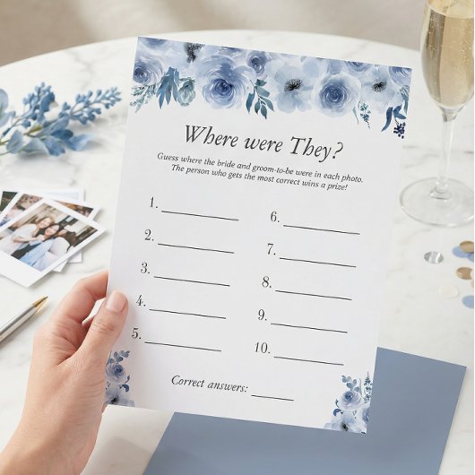 Blauer Blumen, wo sie Brautparty Game waren Flyer