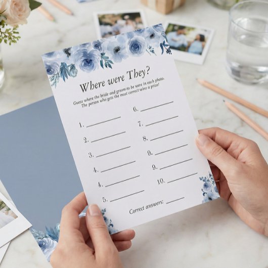 Blauer Blumen, wo sie Brautparty Game waren Flyer