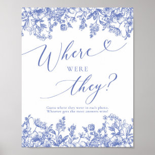Blauer Blumen, wo sie Brautparty Game waren Poster