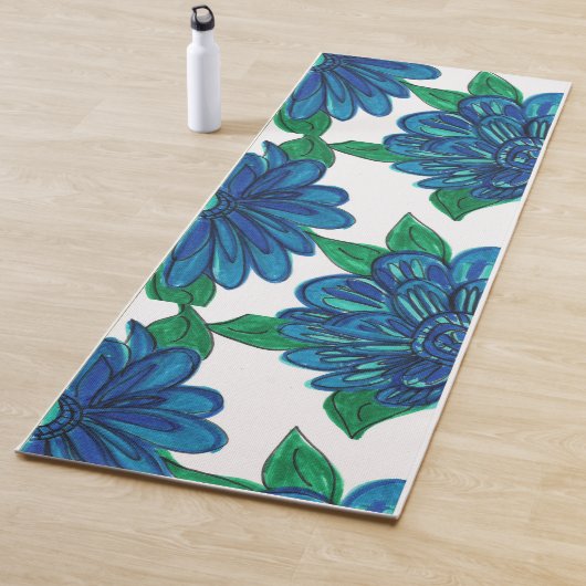 Blauer Blumen Yoga Mat Yogamatte (Beispiel)