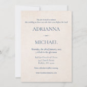 Blauer Blumen zwei werden zu einer Hochzeitseinlad Einladung (Rückseite)