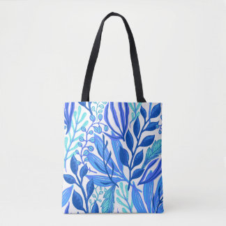 Blauer Blumenblatt Tasche