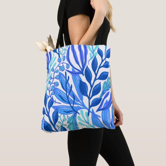 Blauer Blumenblatt Tasche (Von Nahem)