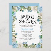 Blauer Blumenblauer Brautdusche Vorlage (Vorne/Hinten)