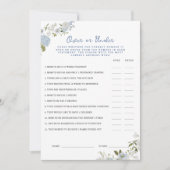 Blauer Blumenblütendusche über oder unter der Kart Einladung (Vorderseite)