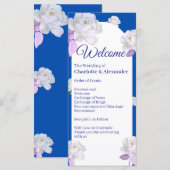 Blauer Blumenbogen-Hochzeitsprogramm (Vorne/Hinten)