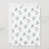 Blauer Blumenbrauchtdusche Einladung (Rückseite)