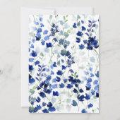 Blauer Blumenbrauchtdusche Einladung (Rückseite)