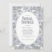 Blauer Blumenbrauchtdusche Einladung (Vorderseite)