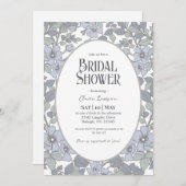 Blauer Blumenbrauchtdusche Einladung (Vorne/Hinten)