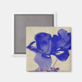 Blauer Blumendigital-Kunst-Magnet Magnet (Vorderseite/Rückseite)