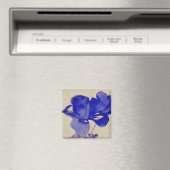Blauer Blumendigital-Kunst-Magnet Magnet (In Situ (Geschirrspüler))