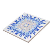 Blauer Blumendruck an der Küste Fliese (Seite)